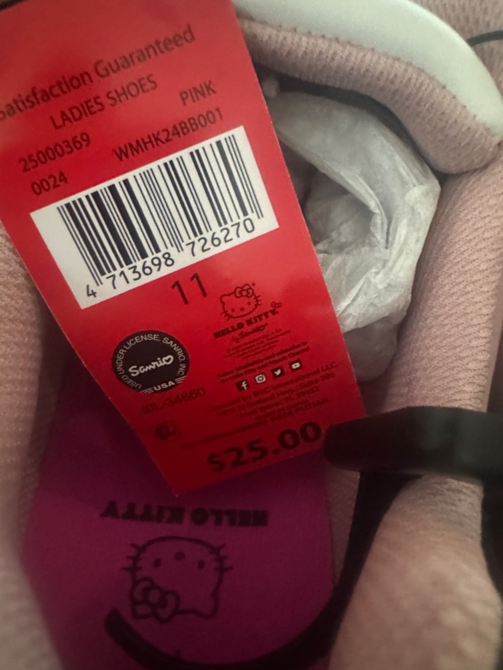 Hello Kitty by Sanrio Women's Pink Casual Court Sneakers 👟 - Picture 7 of 10